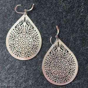 Silver plated lace earrings